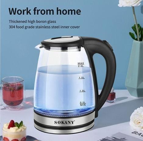 Sokany 2.5ltr glass electric kettle /Sokany 2ltr glass electric kettle 