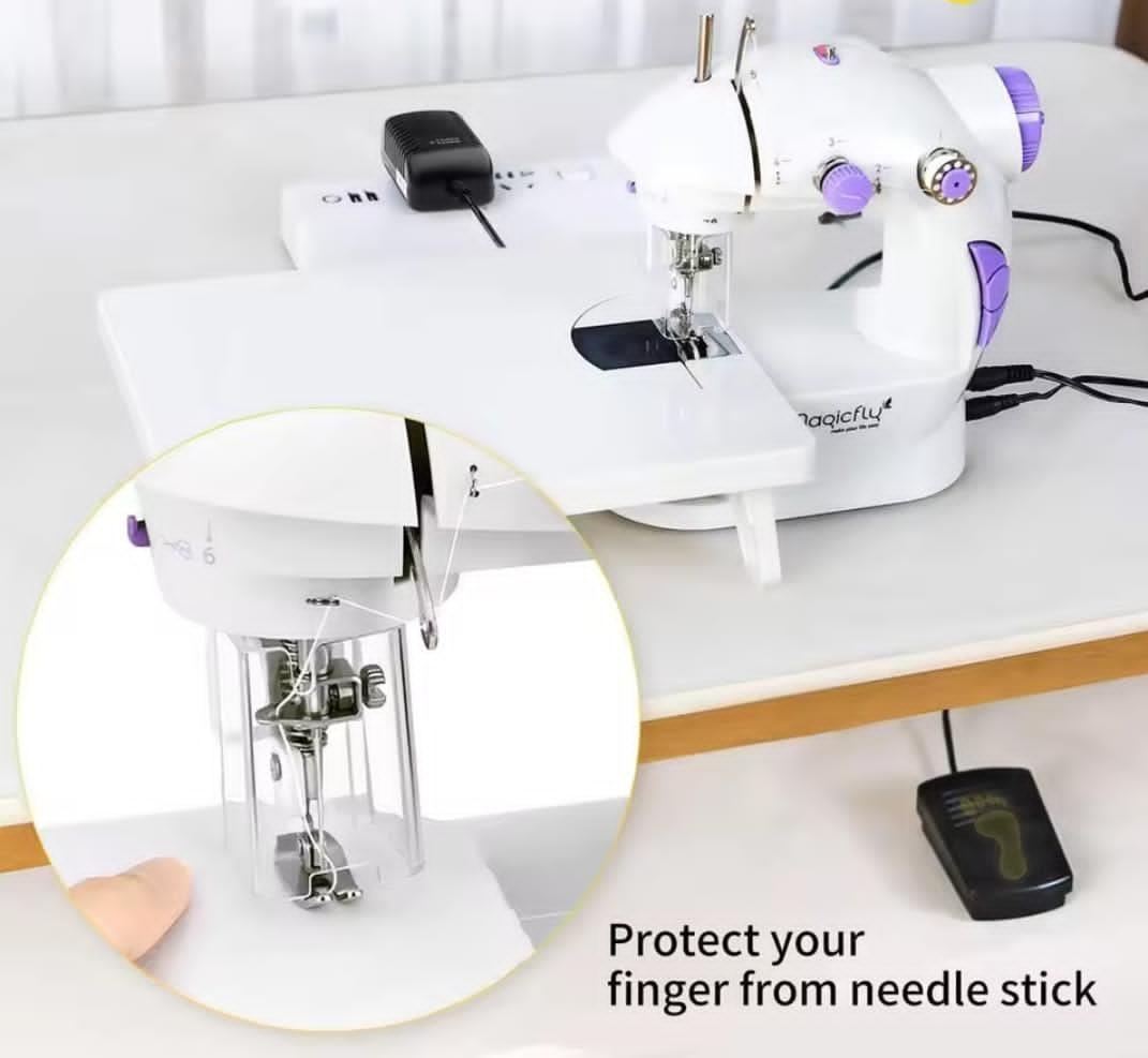 (MNR) Mini Sewing Machine With *Table* With Double Threads And Two Speed Controls