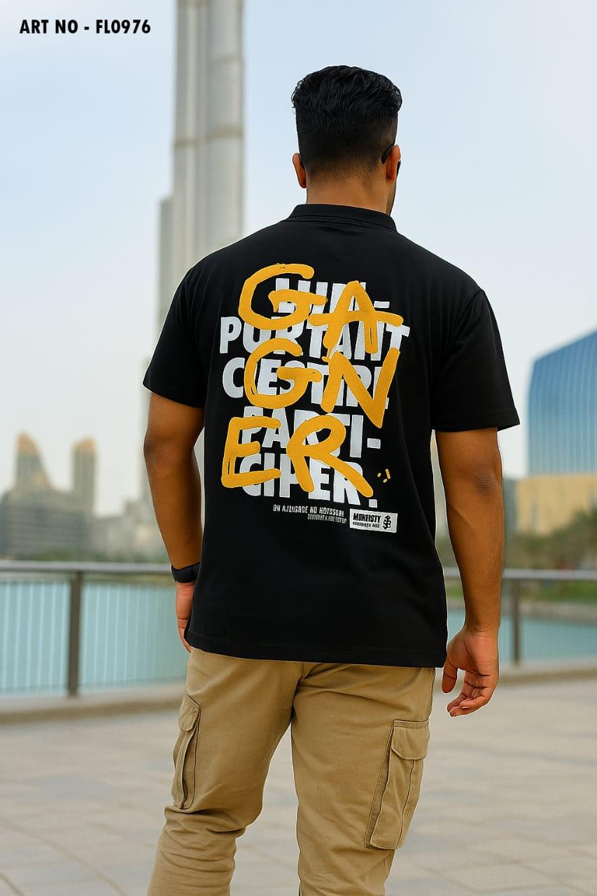 💫 *TRENDING PUFFED BACKPRINT COLLECTIONS* 💫   *_PREMIUM SHORT SLEEVE  ROUND NECK T-SHIRT_* (MNR)