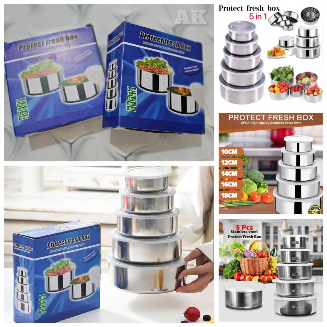 5 Pcs Fresh Box Stainless Steel Food Storage  ✨New Stock ✨  