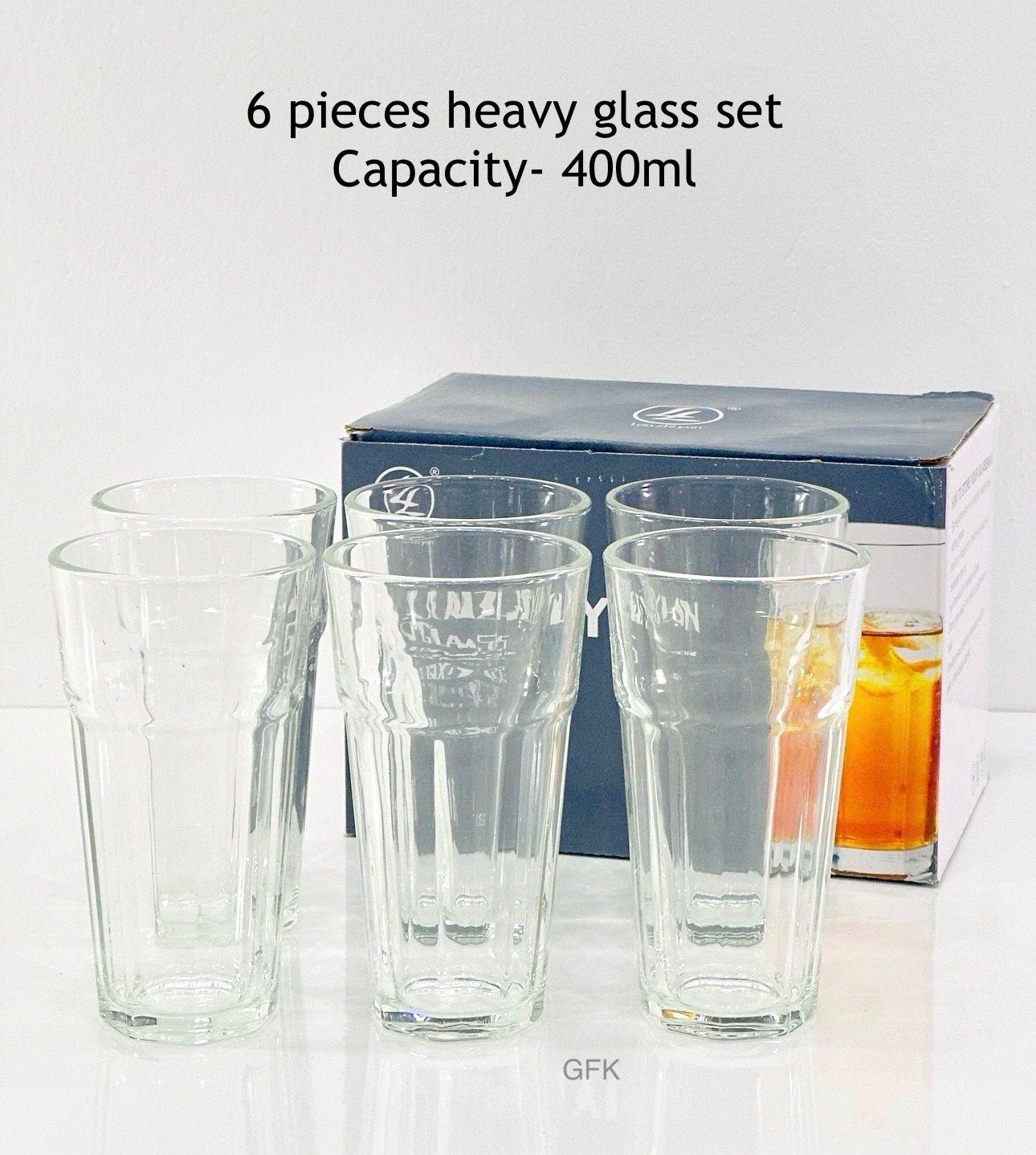 6 PIECES HEAVY GLASS SET 🥛🥛🥛