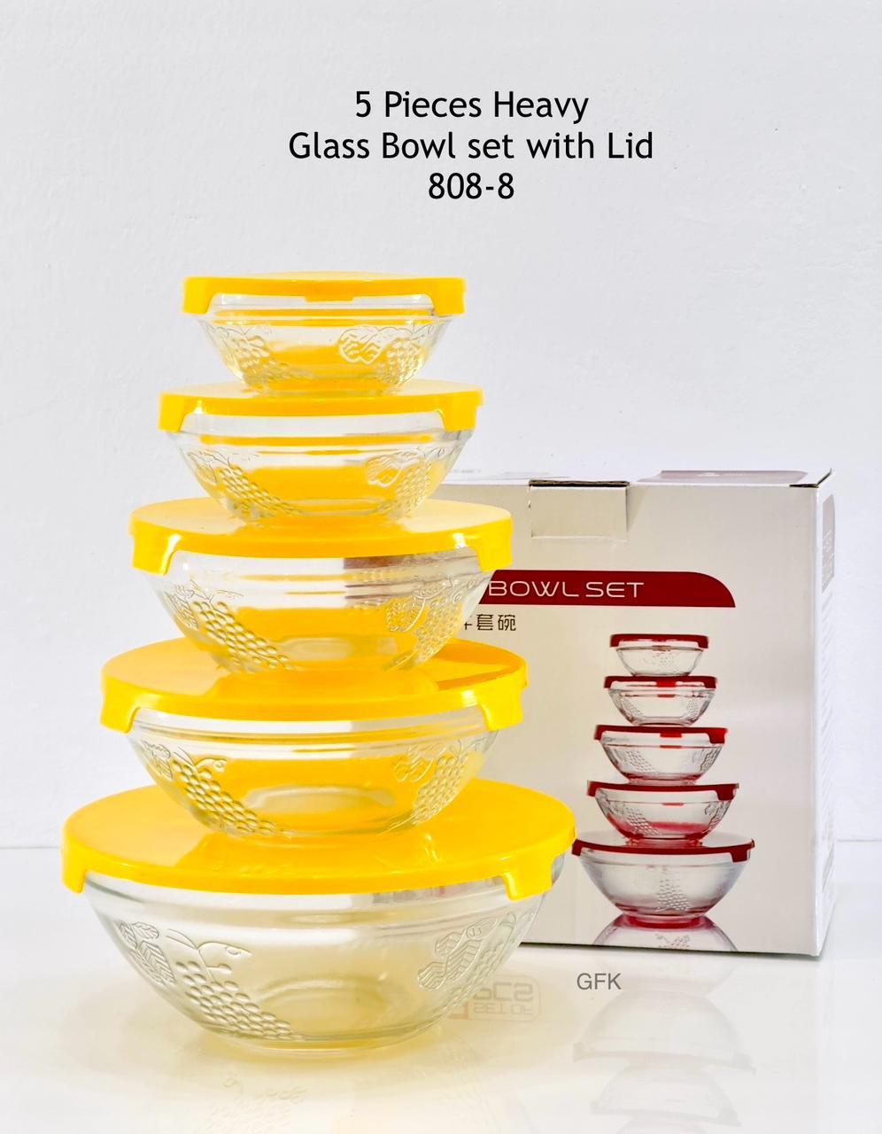 5 PIECES HEAVY GLASS BOWL SET