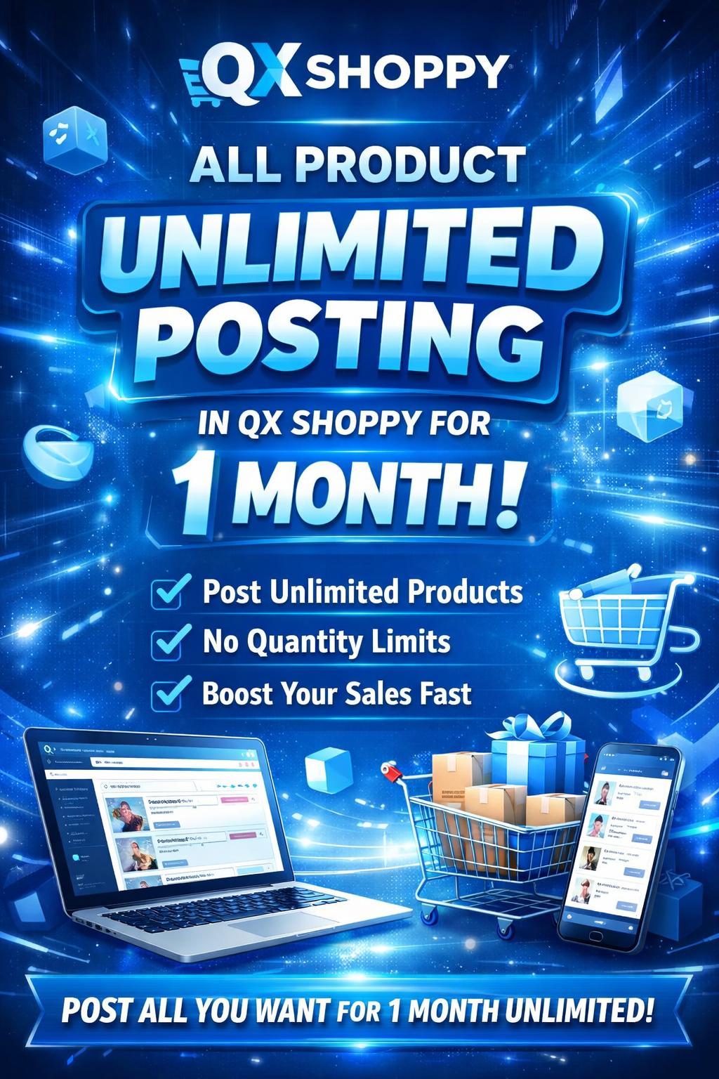 1 Month Free Post Unlimited products